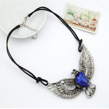 Collier de corde en cuir en alliage design eagle